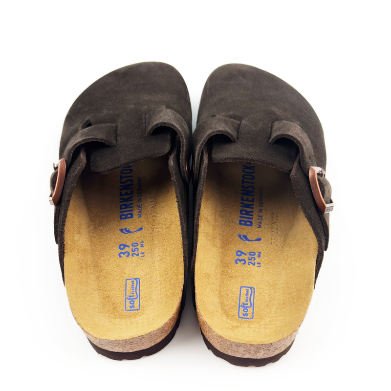 Birkenstock Boston Clogs Women’s Shoes Soft Footbed Suede Leather - Mocha