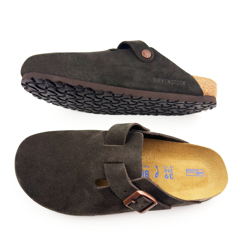 Birkenstock Boston Clogs Women’s Shoes Soft Footbed Suede Leather - Mocha