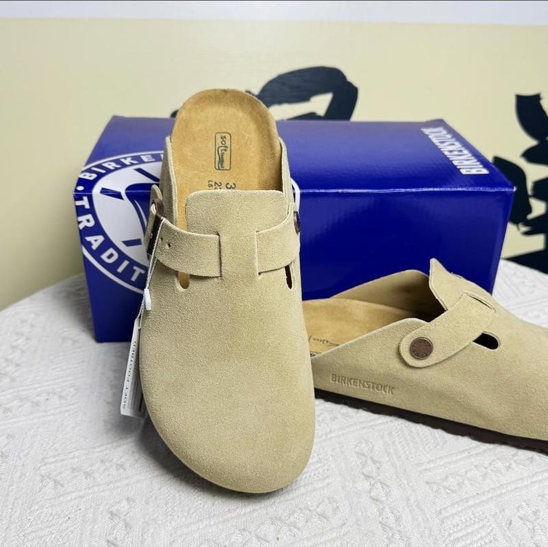 Birkenstock Boston Khaki Suede Leather Footbed EU 37–45 NEW Men's/Women's