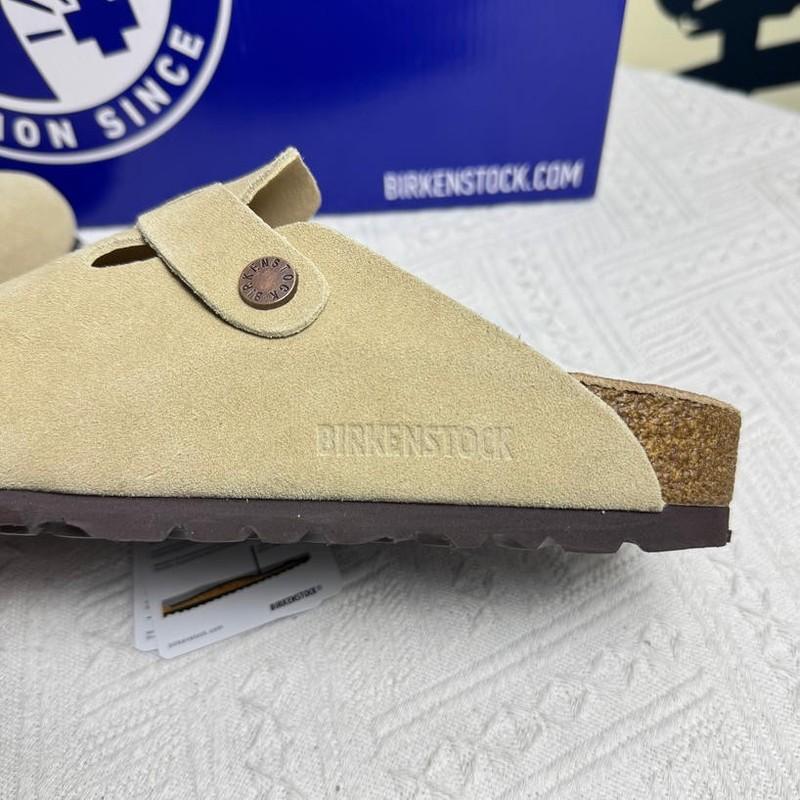 Birkenstock Boston Khaki Suede Leather Footbed EU 37–45 NEW Men's/Women's