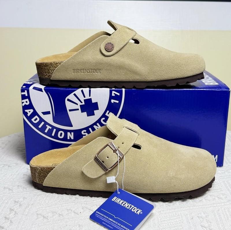 Birkenstock Boston khaki Suede Leather Footbed EU 37–45 NEW Men's/Women's
