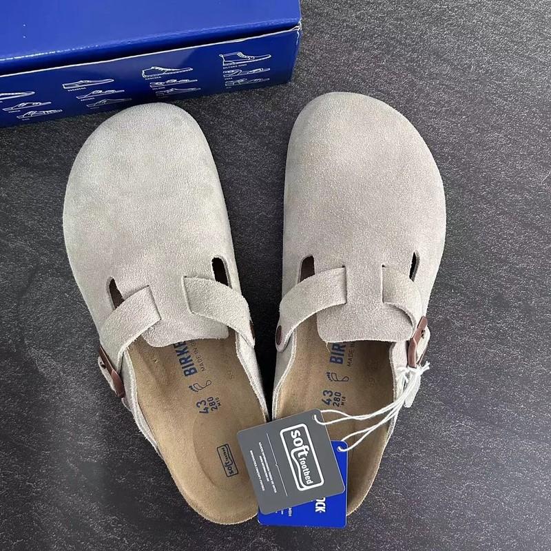 Birkenstock Boston Soft Footbed Taupe Suede Leather Narrow37-41+Wide42-45 Shoes