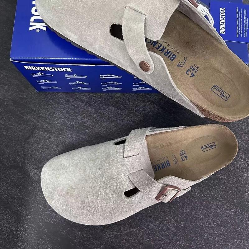 Birkenstock Boston Soft Footbed Taupe Suede Leather Narrow37-41+Wide42-45 Shoes