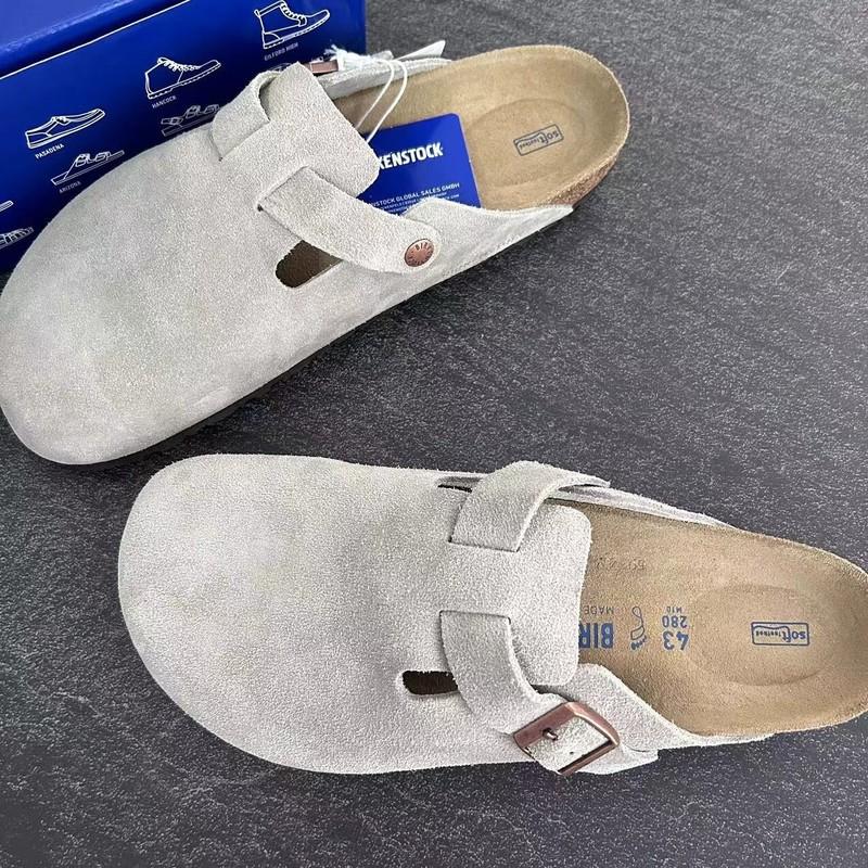 Birkenstock Boston Soft Footbed Taupe Suede Leather Narrow37-41+Wide42-45 Shoes