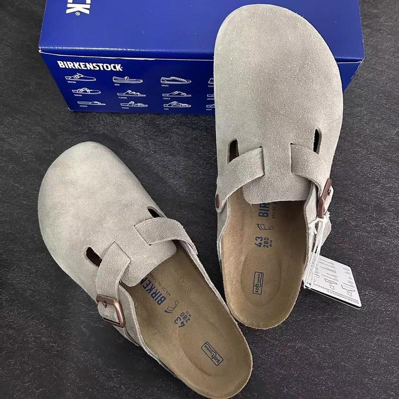 Birkenstock Boston Soft Footbed Taupe Suede Leather Narrow37-41+Wide42-45 Shoes