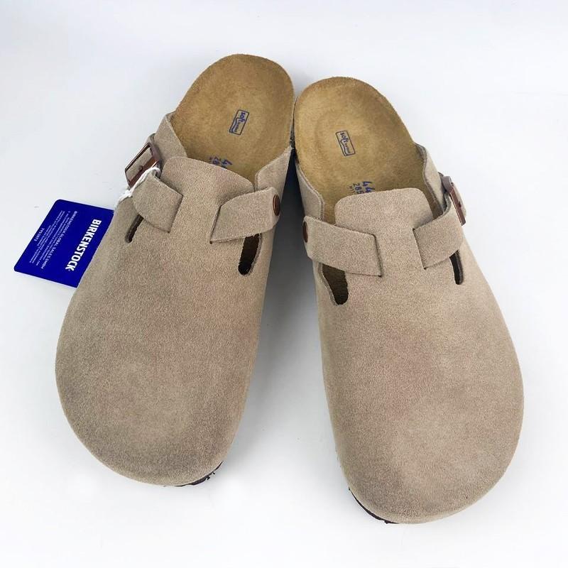 Birkenstock Boston Suede Soft Leather Footbed Unisex Shoe Taupe Narrow/Wide Size