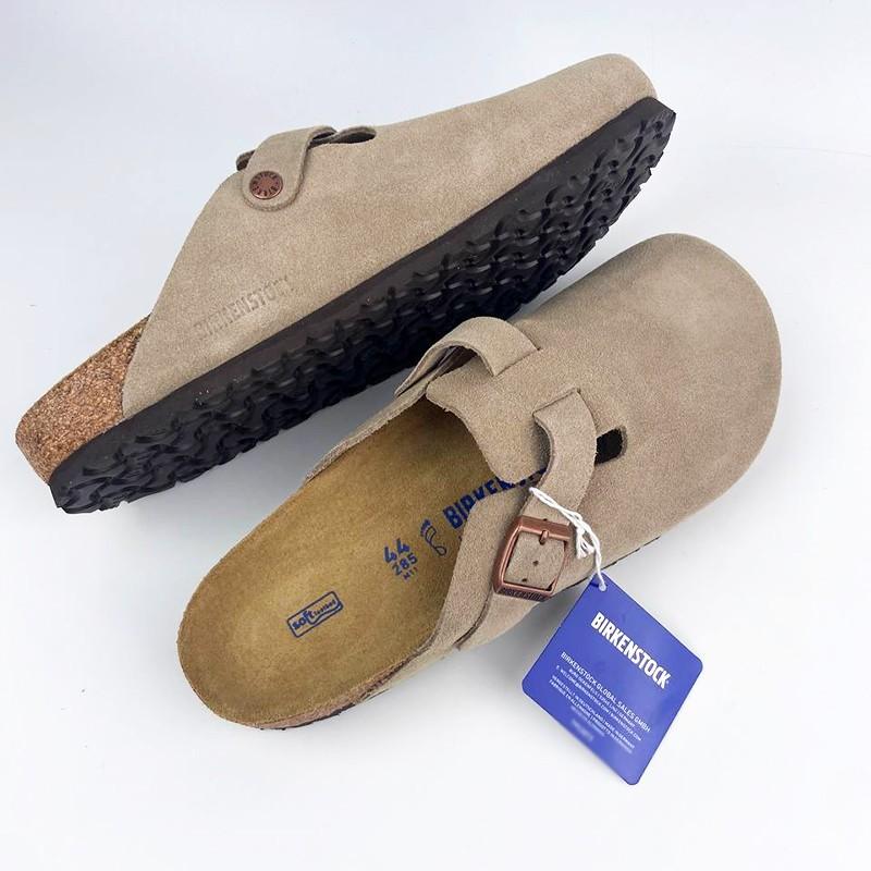 Birkenstock Boston Suede Soft Leather Footbed Unisex Shoe Taupe Narrow/Wide Size
