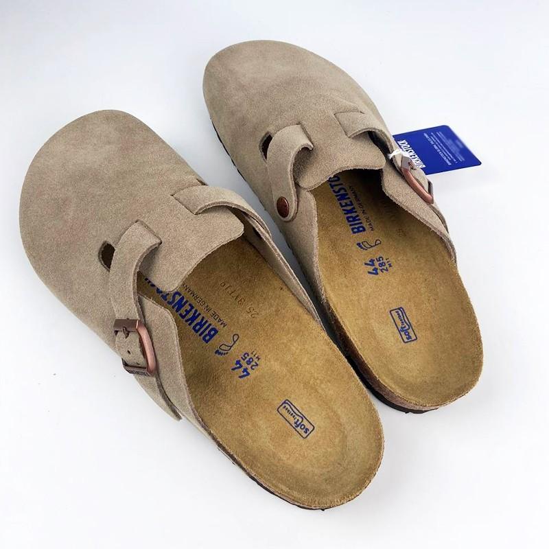 Birkenstock Boston Suede Soft Leather Footbed Unisex Shoe Taupe Narrow/Wide Size