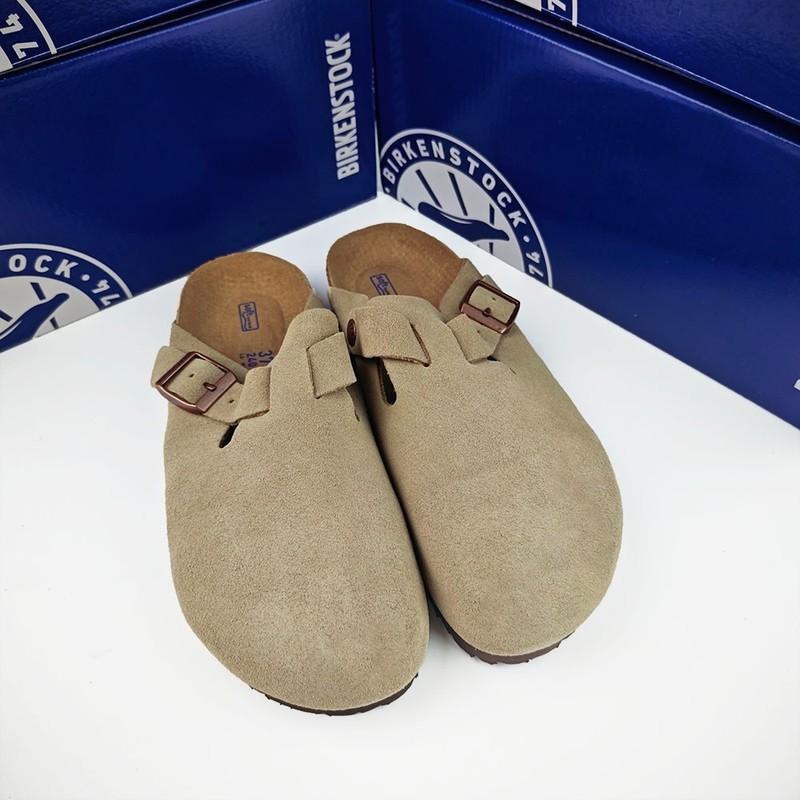 Birkenstock Boston Suede Taupe-Natural Leather Clog Narrow/Wide EU37-45 Unisex