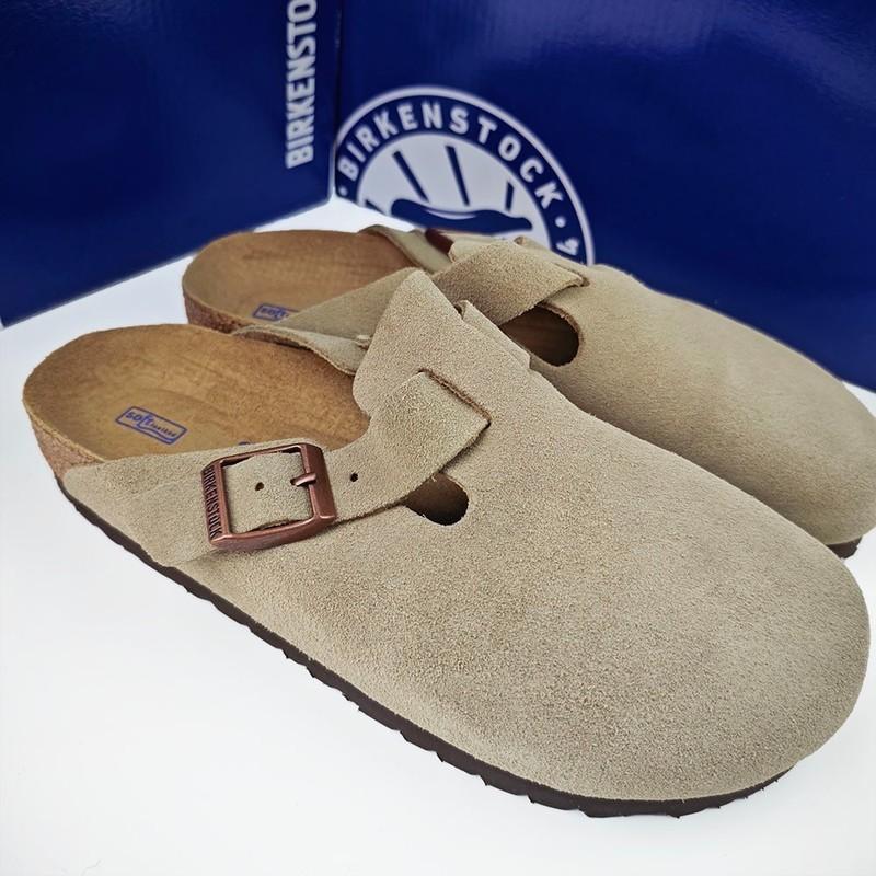 Birkenstock Boston Suede Taupe-Natural Leather Clog Narrow/Wide EU37-45 Unisex