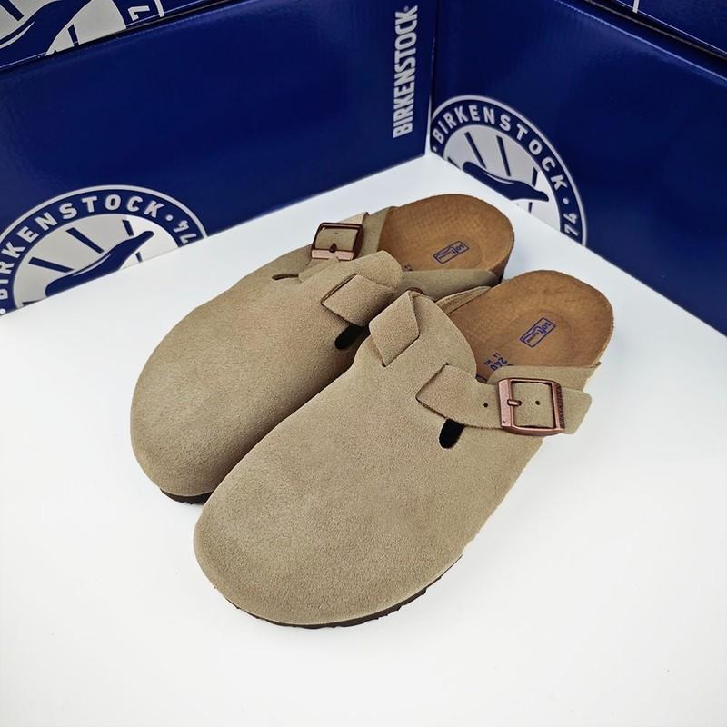 Birkenstock Boston Suede Taupe-Natural Leather Clog Narrow/Wide EU37-45 Unisex