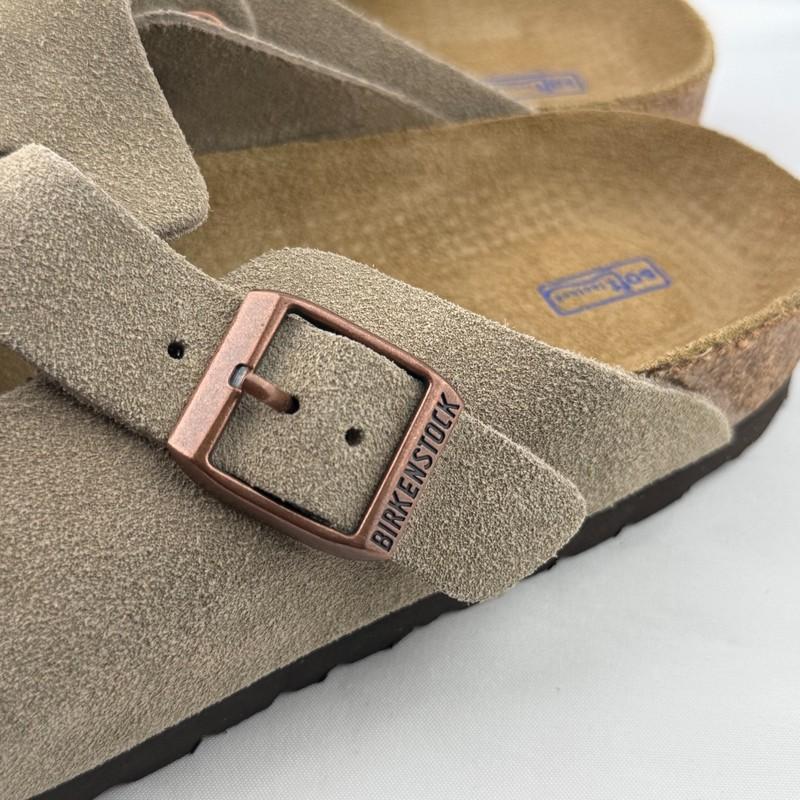 Birkenstock Boston Taupe Suede Leather Soft Footbed Clog Select Size