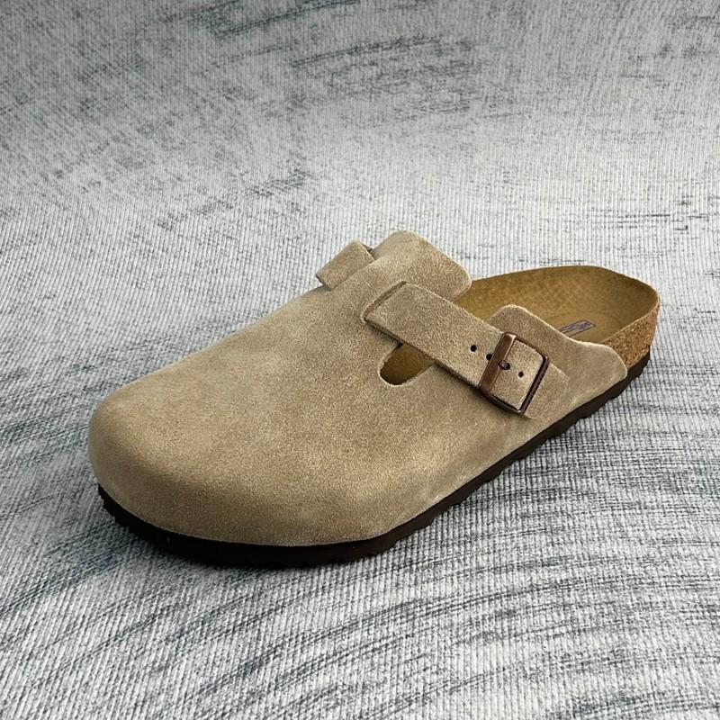 Birkenstock Boston Taupe Suede Leather Soft Footbed Clog Unisex Shoes Select Siz