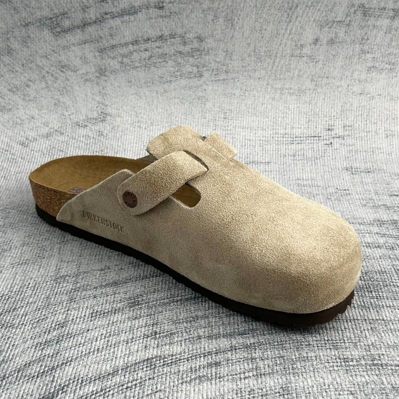 Birkenstock Boston Taupe Suede Leather Soft Footbed Clog Unisex Shoes Select Siz