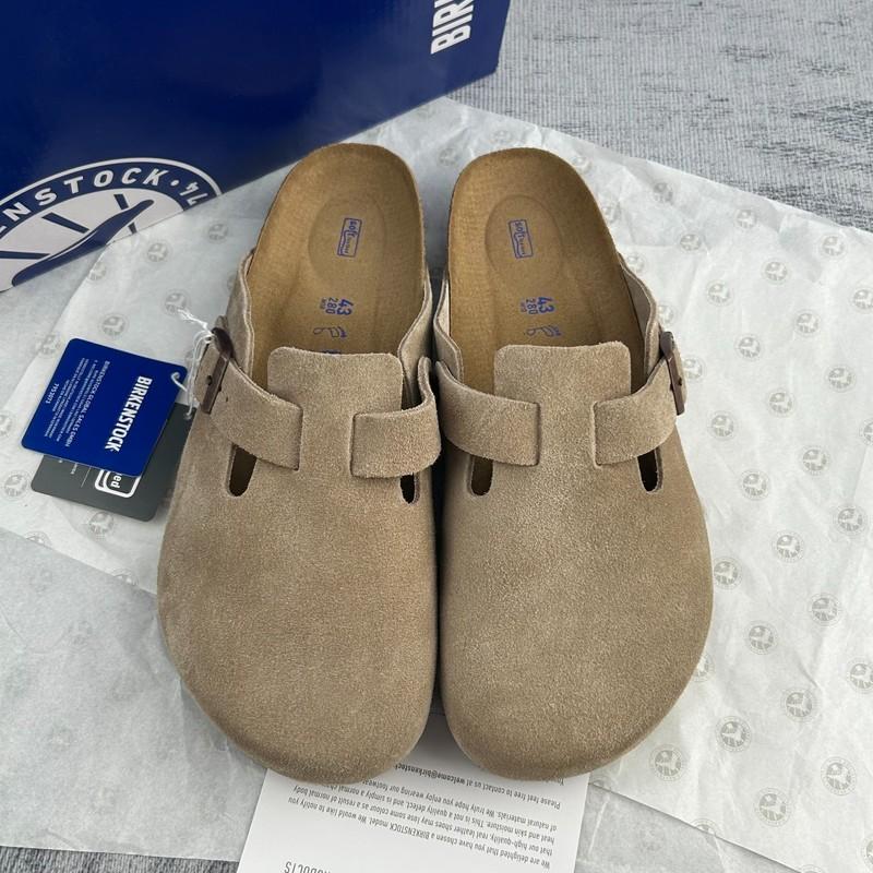 Birkenstock Boston Taupe Suede Leather Soft Footbed Clog Unisex Shoes Select siz
