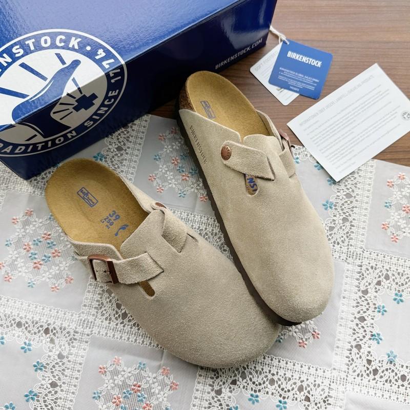 Birkenstock Boston Taupe Suede Wide Cork Sole Men's/Women's EU37-45