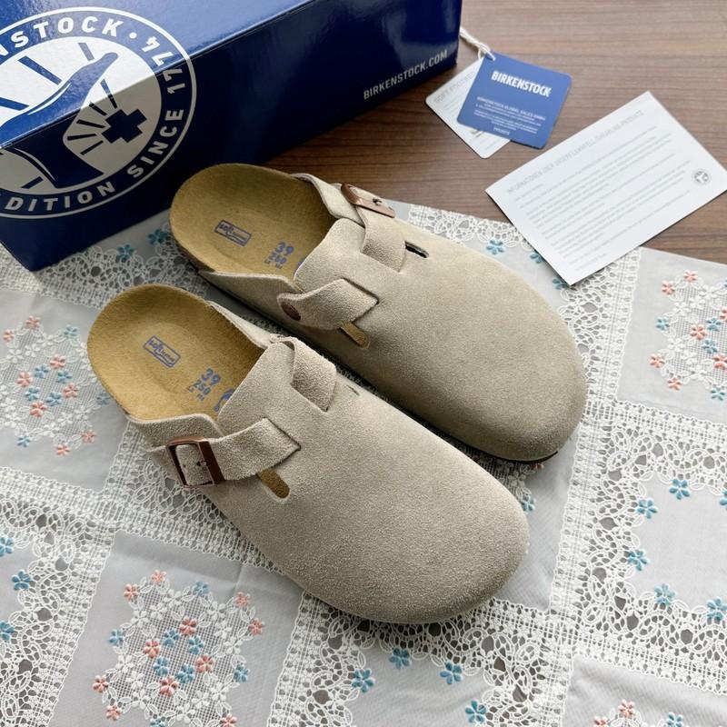 Birkenstock Boston Taupe Suede Wide Cork Sole Men's/Women's EU37-45