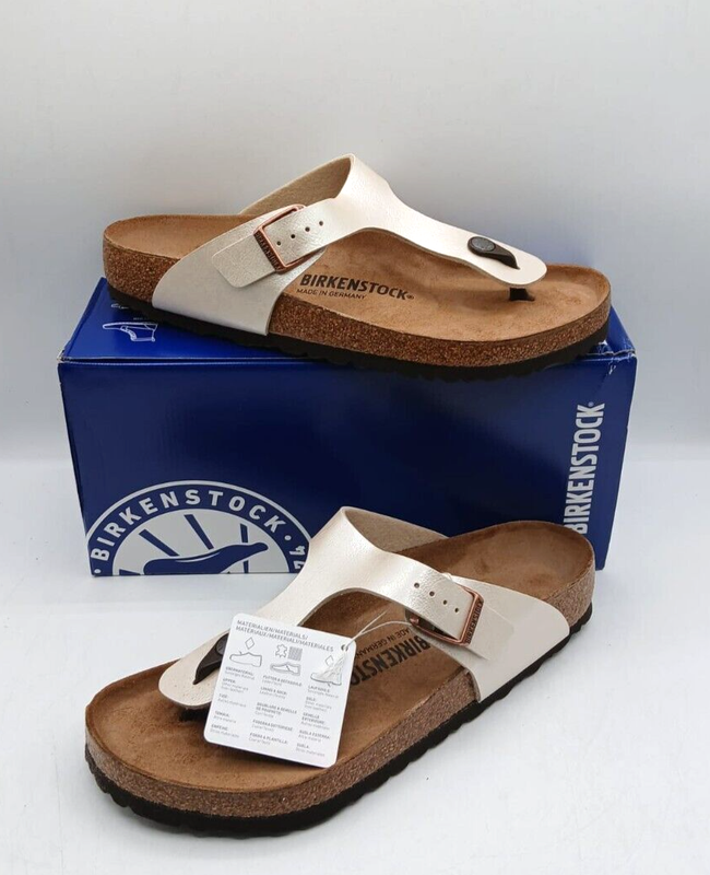 Birkenstock Gizeh Regular Birko Flor Graceful Pearl White 0943871-42 US M9 W11