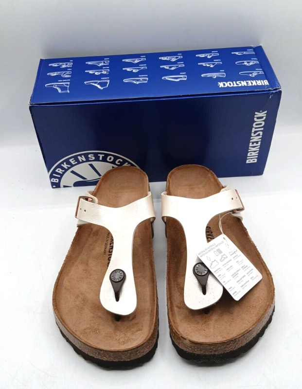 Birkenstock Gizeh Regular Birko Flor Graceful Pearl White 0943871-42 US M9 W11