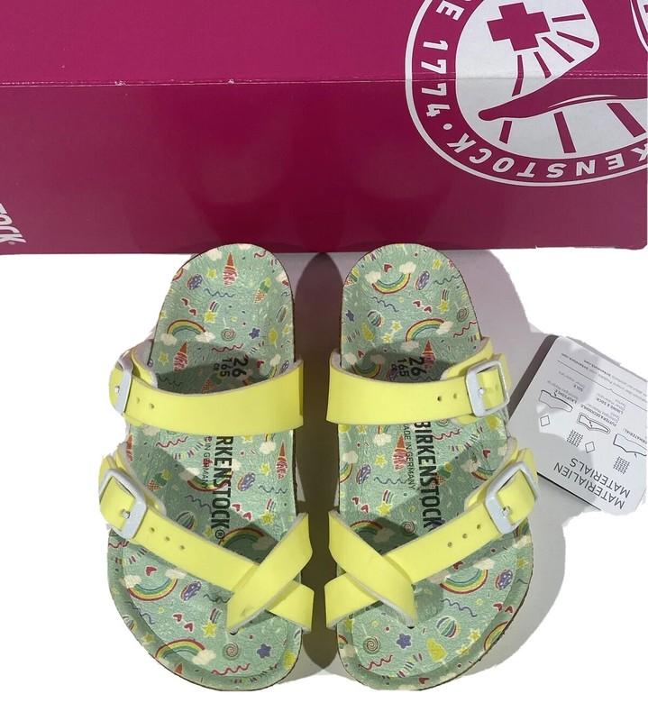 Birkenstock Mayari Kids Girls Size 8 (EU26)N Fit Candy Pastel Yellow Sandals