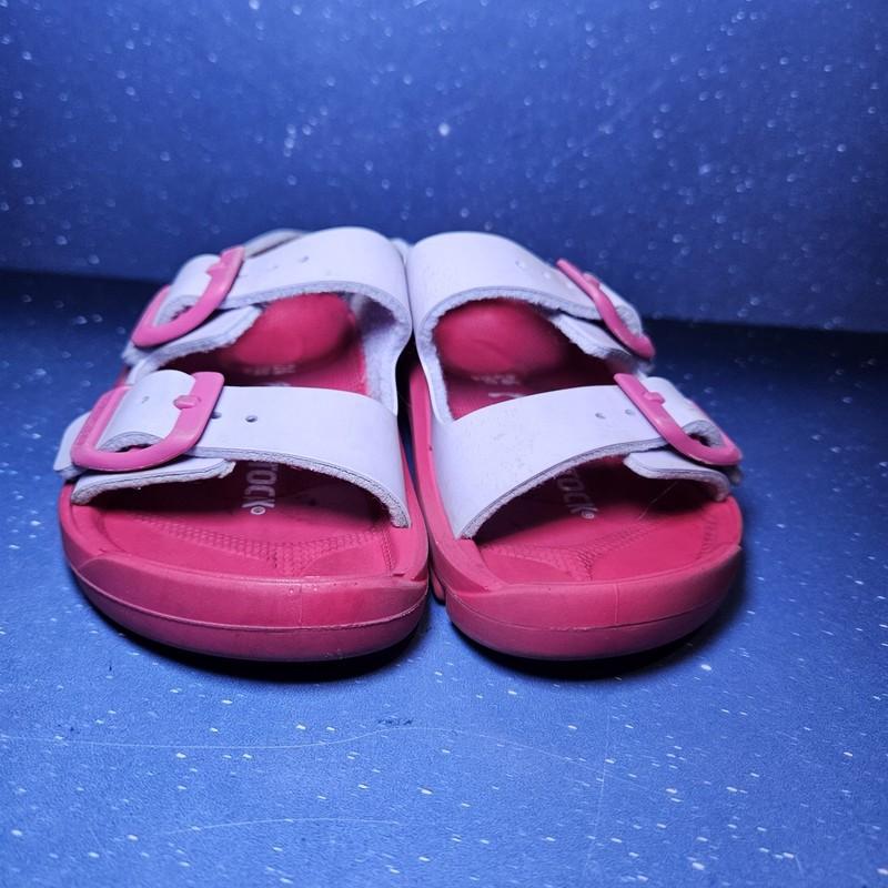 Birkenstock Mogami Birko-Flor Kids Youth Sandal Purple Pink Buckle Strap Sz 24