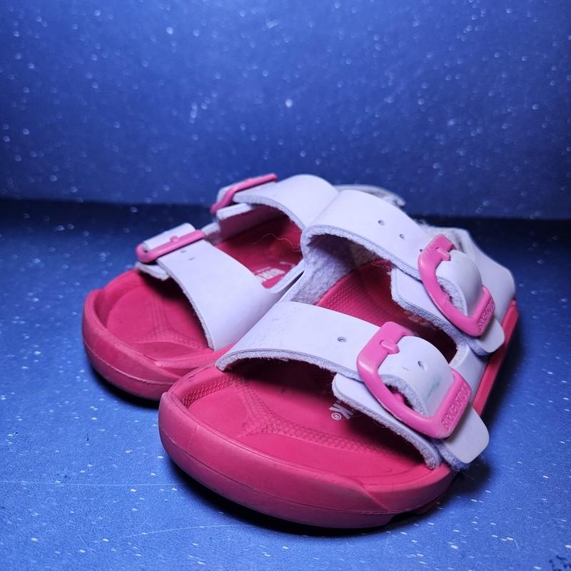 Birkenstock Mogami Birko-Flor Kids Youth Sandal Purple Pink Buckle Strap Sz 24