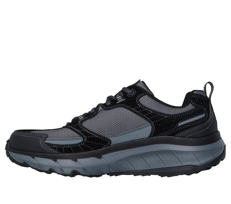 Black Skechers Shoes Men Trail Hike Sport DLux Comfort Memory Foam Laceup 237755