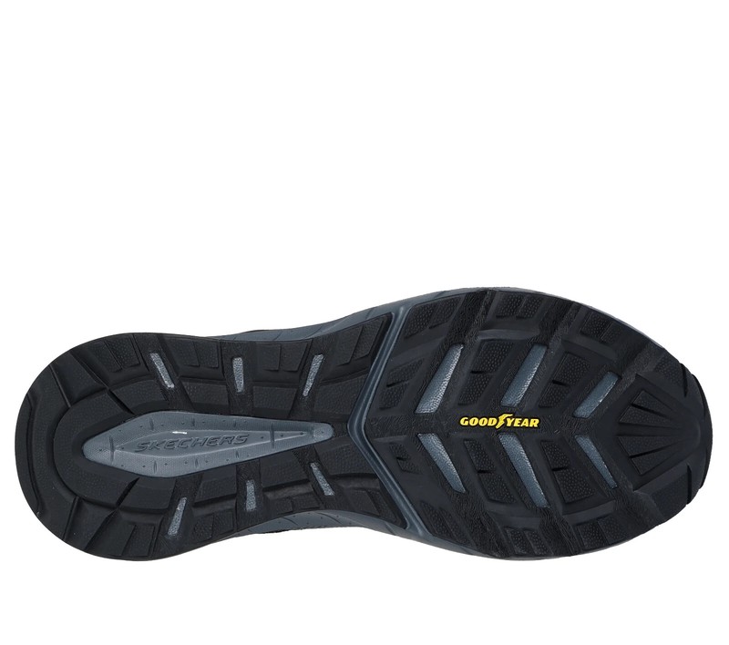 Black Skechers Shoes Men Trail Hike Sport DLux Comfort Memory Foam Laceup 237755