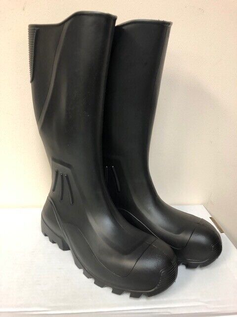 BLACK WATERPROOF PROTECTIVE RAIN WORK BOOTS Hunting Fishing Farming Garden Mud