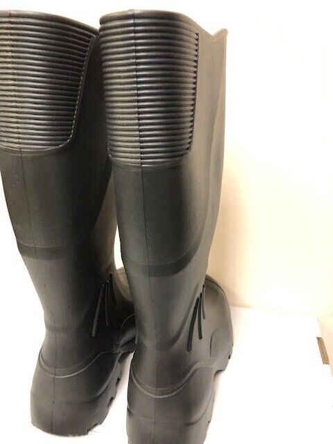 BLACK WATERPROOF PROTECTIVE RAIN WORK BOOTS Hunting Fishing Farming Garden Mud