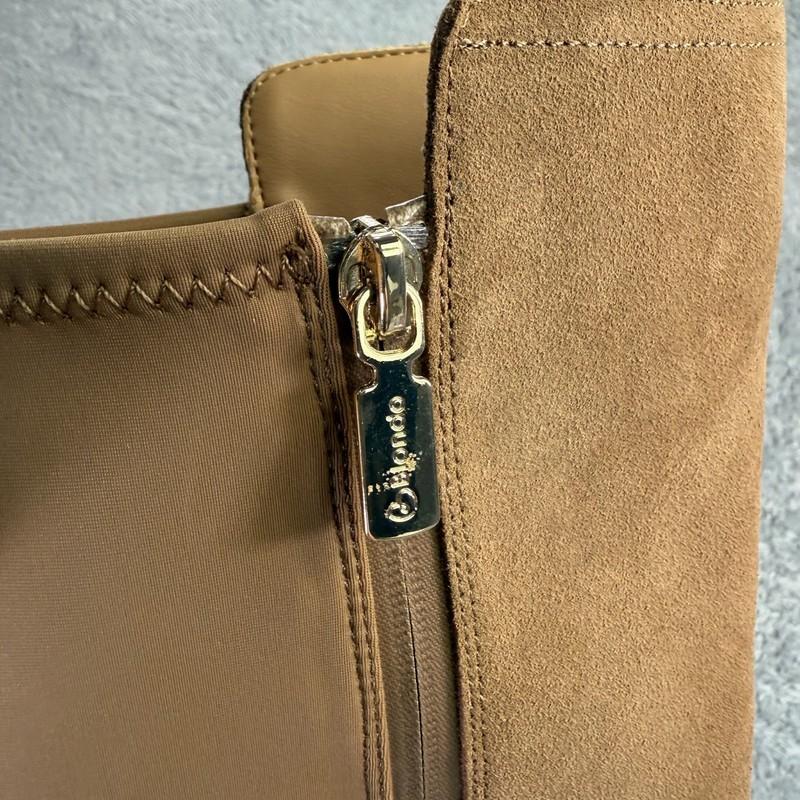 Blondo Twyla Tall Suede Boots Women's Size 10 Tan Taupe Riding Boots High Heel