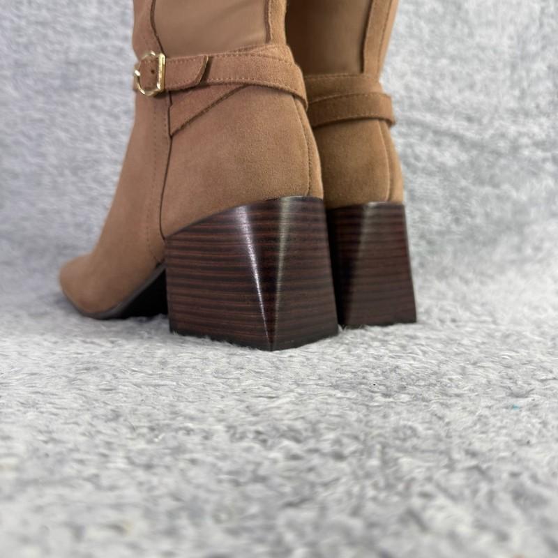 Blondo Twyla Tall Suede Boots Women's Size 10 Tan Taupe Riding Boots High Heel