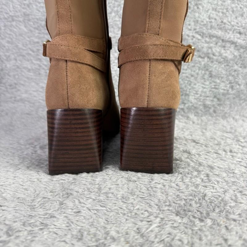 Blondo Twyla Tall Suede Boots Women's Size 10 Tan Taupe Riding Boots High Heel