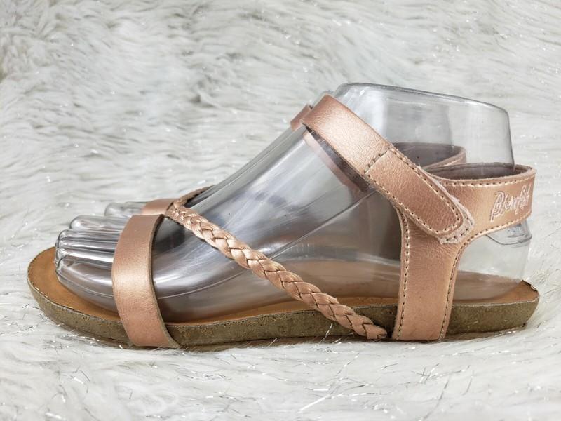 BLOWFISH Malibu Kids Size 4 Rose Gold Ankle Braided Strap Sandals