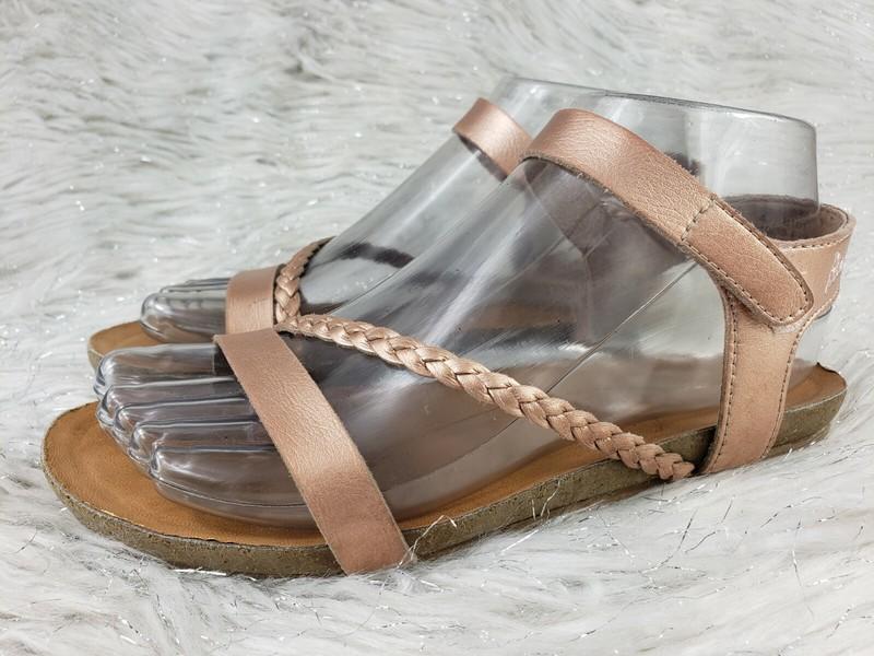 BLOWFISH Malibu Kids Size 4 Rose Gold Ankle Braided Strap Sandals