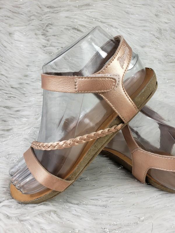 BLOWFISH Malibu Kids Size 4 Rose Gold Ankle Braided Strap Sandals