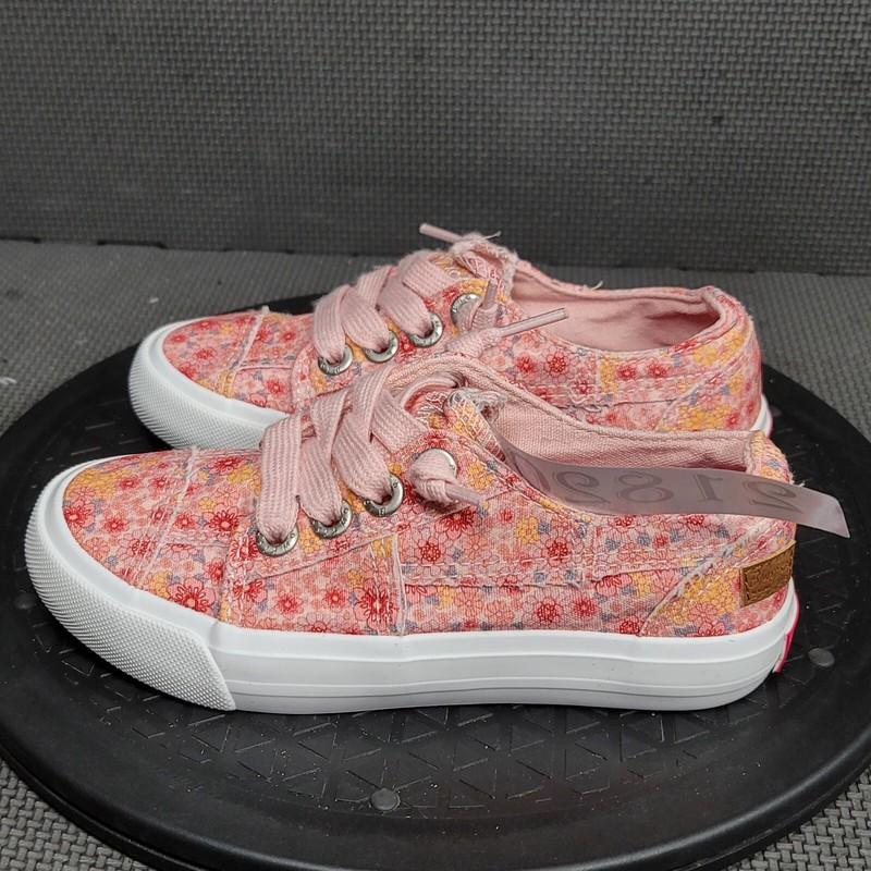 Blowfish Malibu Shoes Toddler Sz 12 Pink White Floral Print Slip On Sneakers