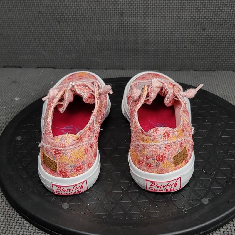 Blowfish Malibu Shoes Toddler Sz 12 Pink White Floral Print Slip On Sneakers