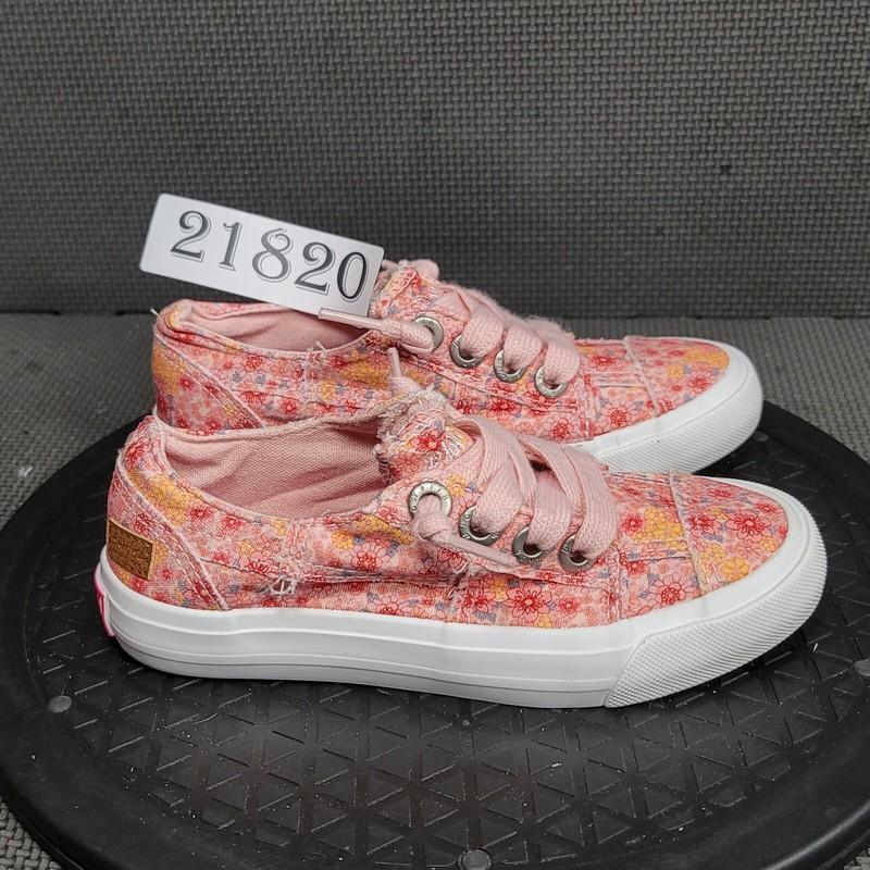 Blowfish Malibu Shoes Toddler Sz 12 Pink White Floral Print Slip On Sneakers