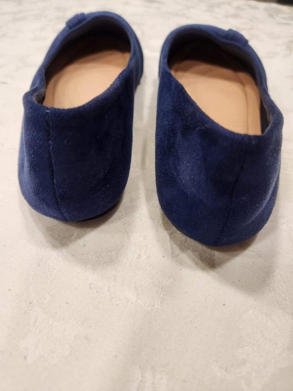 Blue Suede Ballet Flats Girl's Size 36 1/2 (appx Size 5) Excellent Condition GUC