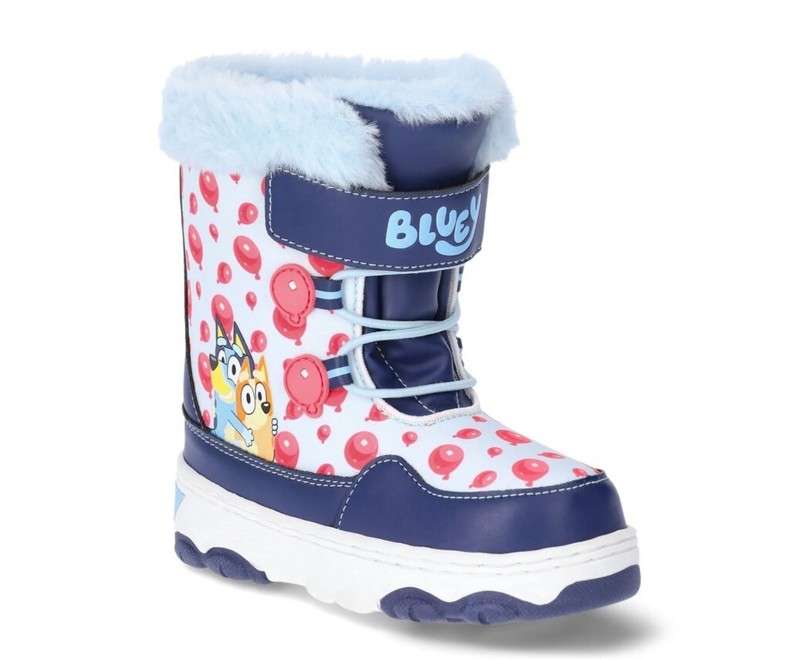 Bluey & Bingo Toddler Girls Winter Snow Boots with Faux Fur Trim Size 11 New