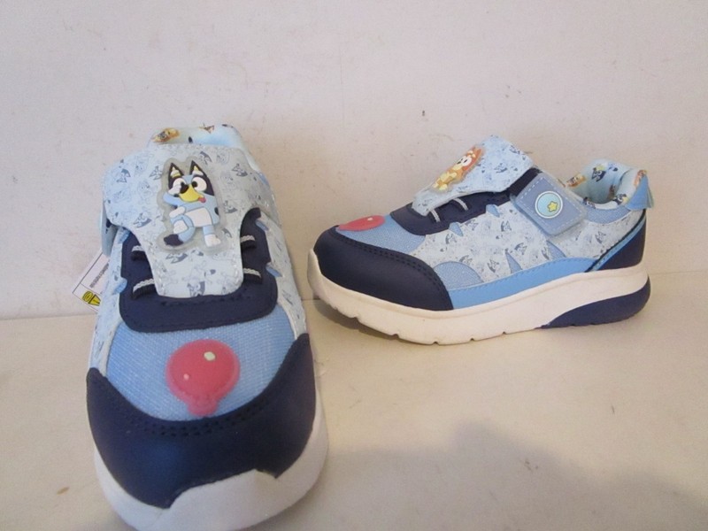 Bluey Toddler Athletic Fashion School Hook & Loop Sneakers Blue Size 12T
