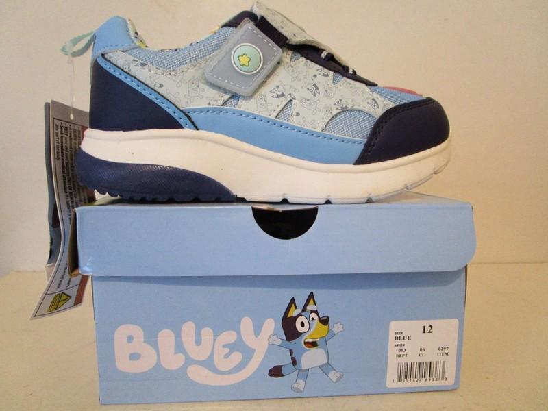 Bluey Toddler Athletic Fashion School Hook & Loop Sneakers Blue Size 12T