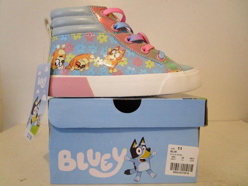 Bluey Toddler Athletic Fashion School Hook & Loop Sneakers Blue Size 11T
