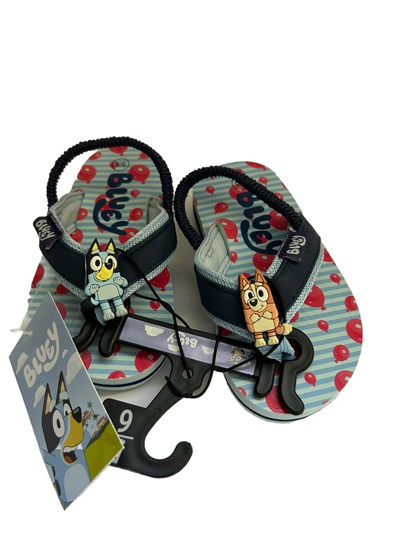 Bluey Toddler Flip Flops With Heel Strap Color BLUE NWT
