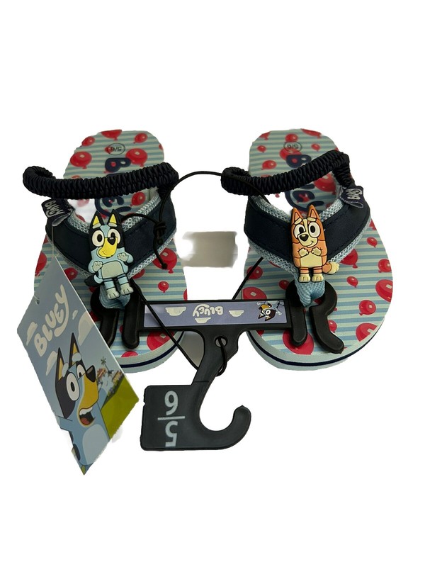 Bluey Toddler Flip Flops with Heel Strap Color BLUE NWT