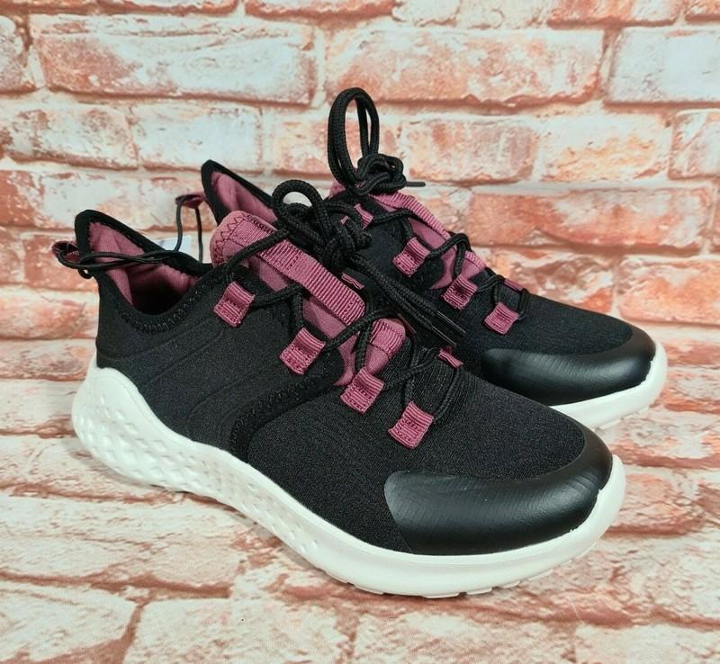 BNWT Girls Sz 2 SNR Anko Brand Black Pink Casual Lace Up Sneakers Shoes