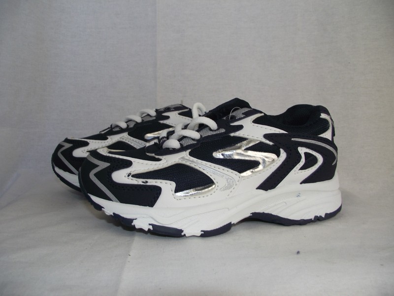 BNWT Little Boys Sz 11 Quality Viper Brand Navy and White Athletic Jogger Shoes