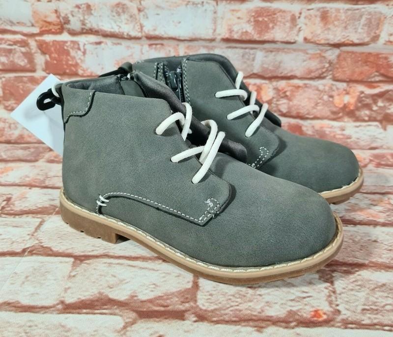 BNWT Little Boys Sz 9 JNR Anko Brand Grey Lace Up Boots