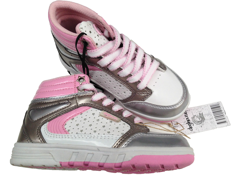 BNWT Little Girl Sz 6 Rivers Doghouse Pink White Silver High Top Joggers RRP $50